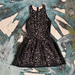 Mossimo black lace sleeveless mini dress size XS